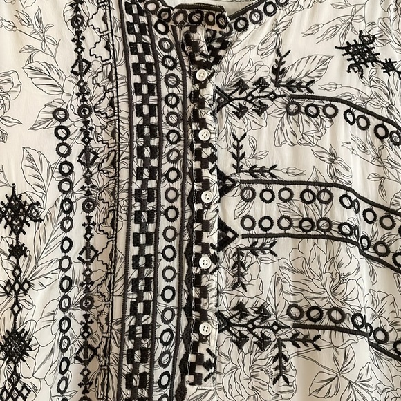 Biya Johnny Was Kanchan Dress, white and black silk, lined, NWT, pockets - Picture 8 of 11